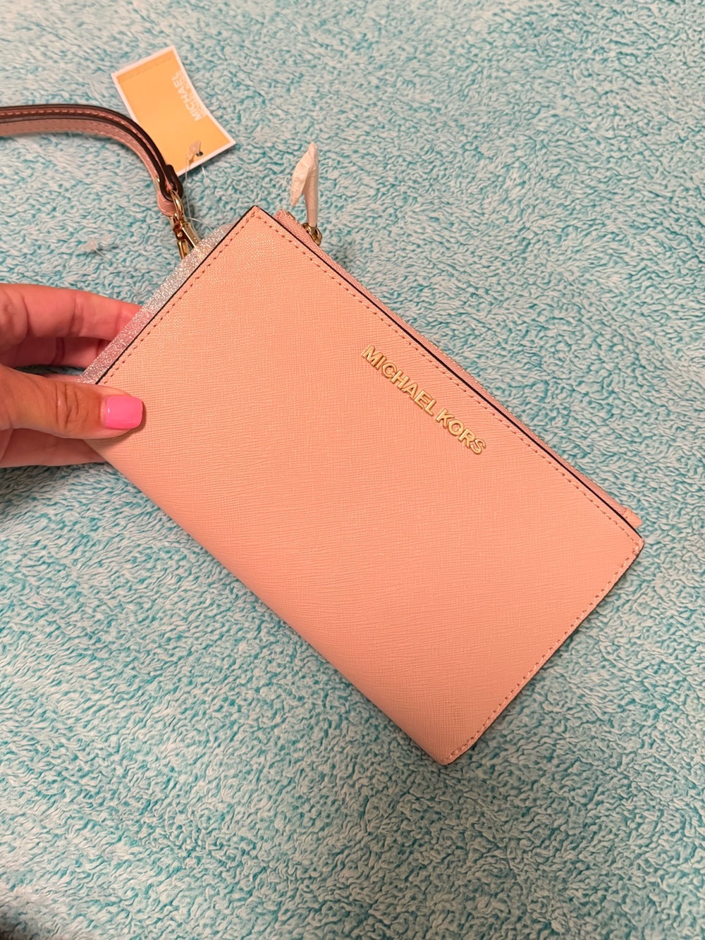 Michael Kors Blush Pink Saffiano Leather Wristlet